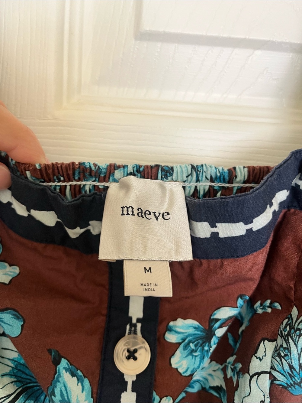 Maeve Navy, White and Brown Floral Midi Dress - Picture 7 of 9